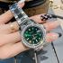 Trendy and fashionable diamond-encrusted small green watch
