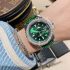 Trendy and fashionable diamond-encrusted small green watch